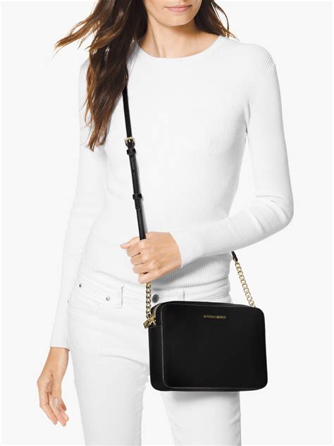 michael kors jet set large saffiano leather crossbody 